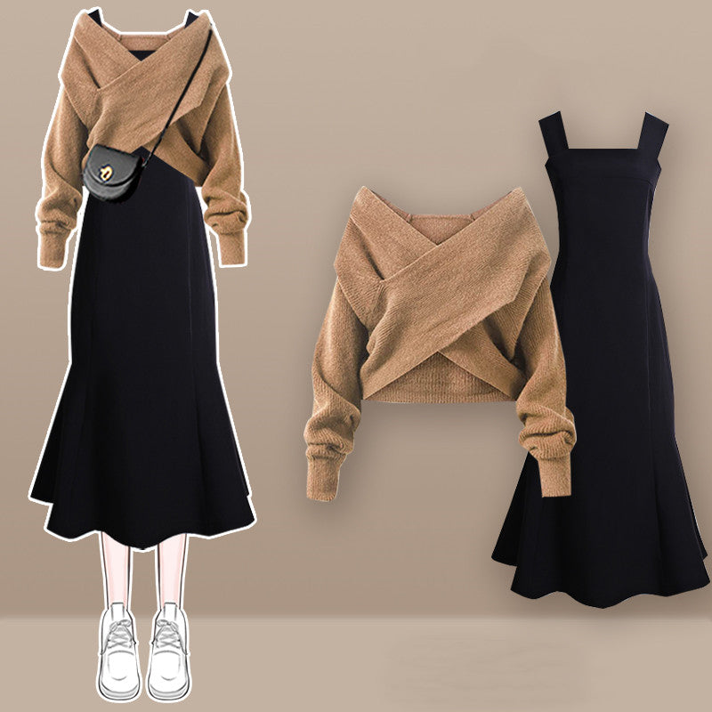 Sweater Suspender Skirt Two-piece Suit's Code & Price - RblxTrade