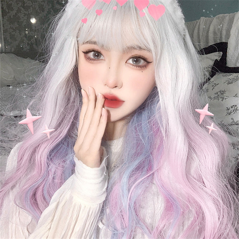 Silver pink outlet wig