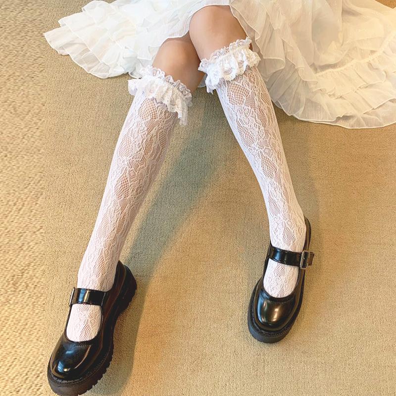 Women Sexy Lace Pantyhose Sweet Heart Pattern Tights Lolita