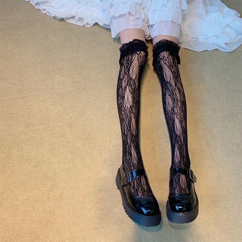 Women Sexy Lace Pantyhose Sweet Heart Pattern Tights Lolita