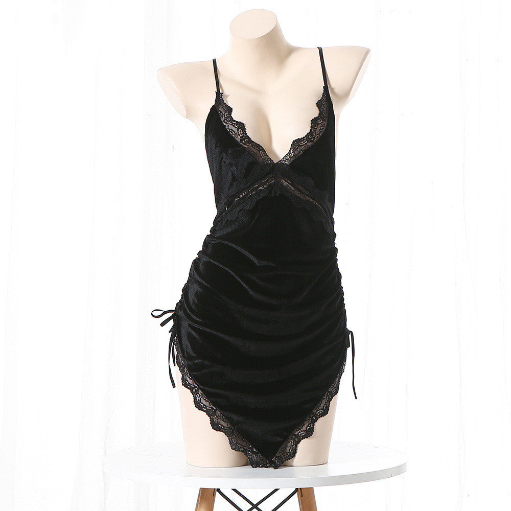 BLACK SUSPENDER DRESS UB98265