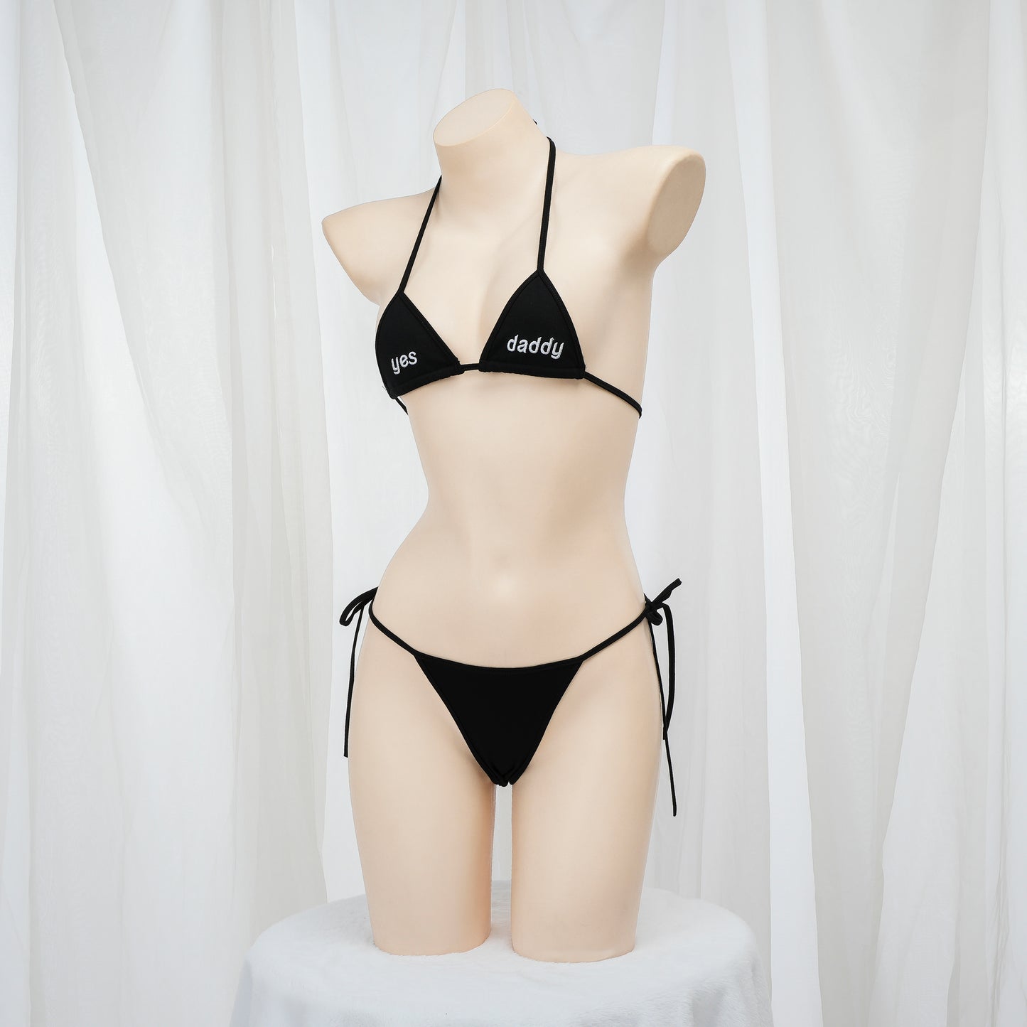 Black Embroidered Bikini UB99357