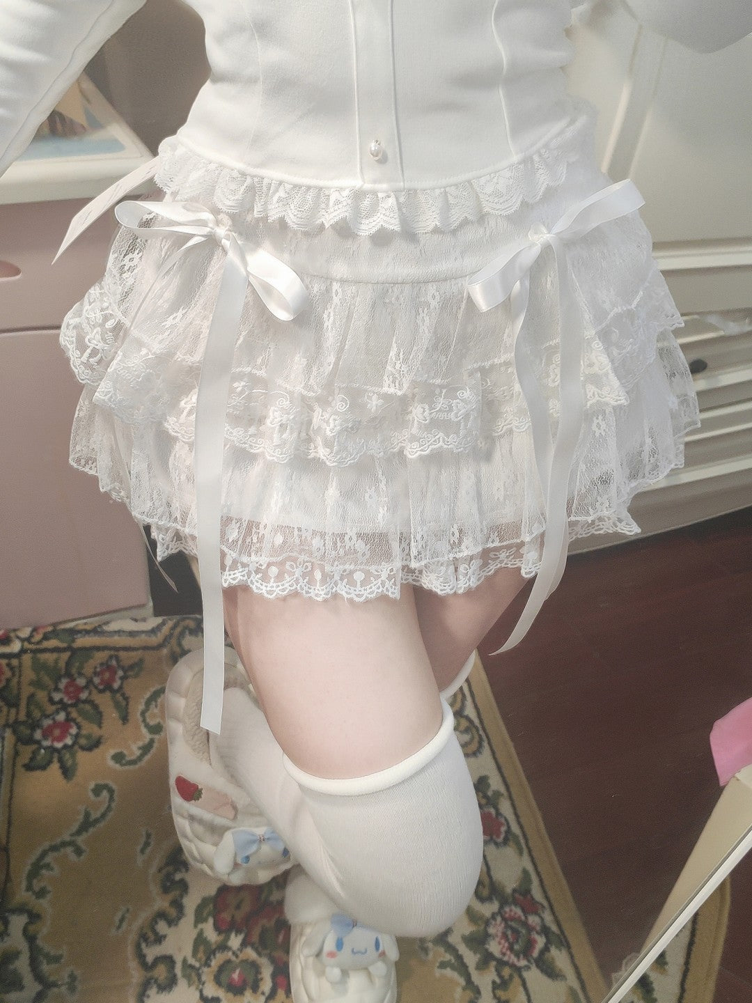 White Lace Cake Skirt UB99206