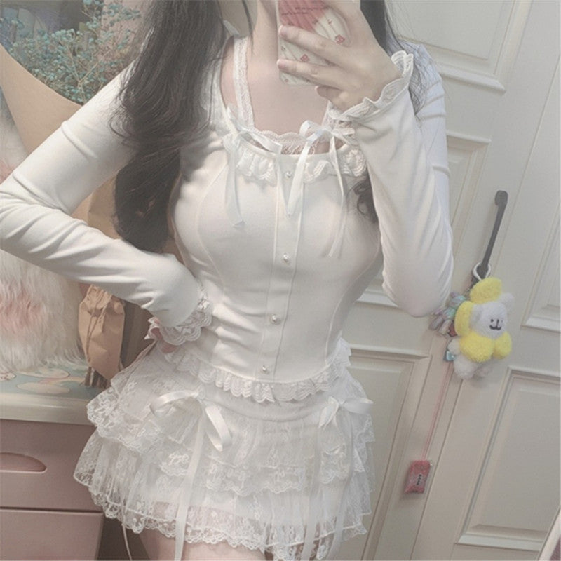 White Lace Cake Skirt UB99206