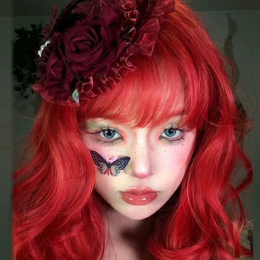 Y2k Lolita Red Curly Wig UB99237