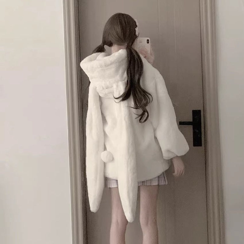 Bunny ears plush coat   UB109