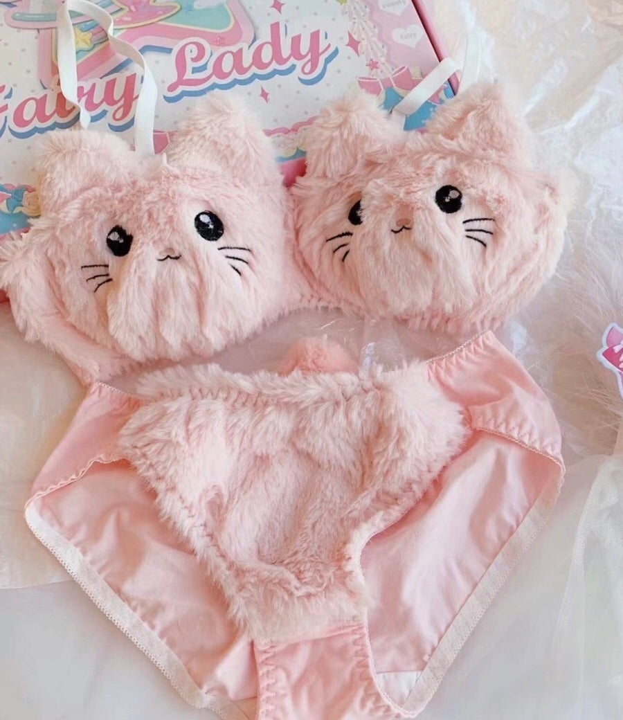 Cute Cat Plush Underwear Set UB98501 – Uoobox