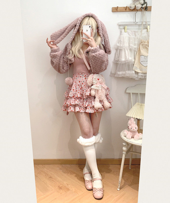 Cute Ear Plush Coat UB99211