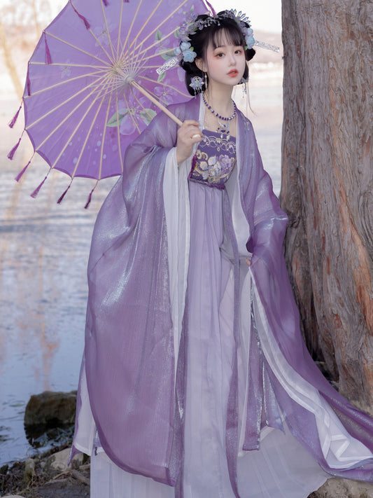 Purple Double Layer Large Sleeve Hanfu UB98163