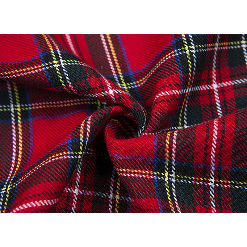 "RED PLAID CHAIN" SKIRT K112001