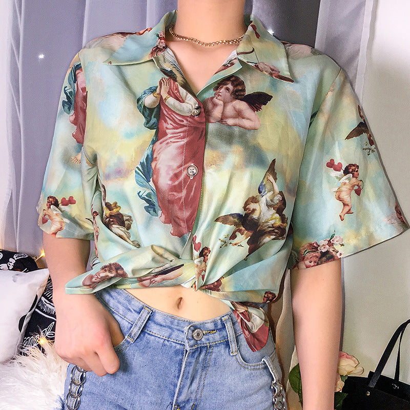 [@rudskayadaria] "RETRO ANGEL PRINT" SHIRT K043007REVIEW