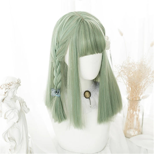 "GREEN STRAIGHT MEDIUM LONG" WIG D041510