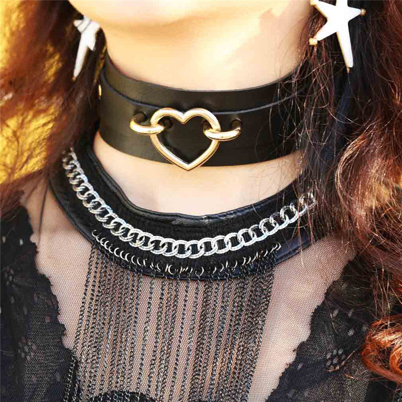 SEXY PEACH HEART CHOKERS UB3175