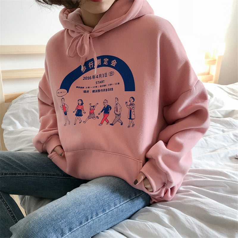 “CARTOON CHARACTER PRINTING” HOODIES W112010