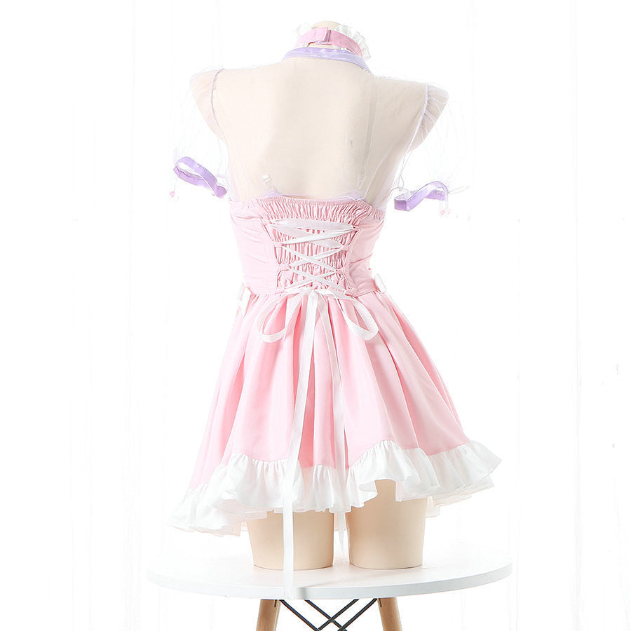 Lolita Pink Cute Dress Maid Outfit UB7331