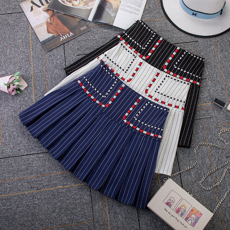 "GIRLISH STRIPE" SKIRT K052901