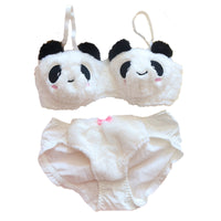 Luxurious Panda Plush Bra Set - Soft and Sexy Women's