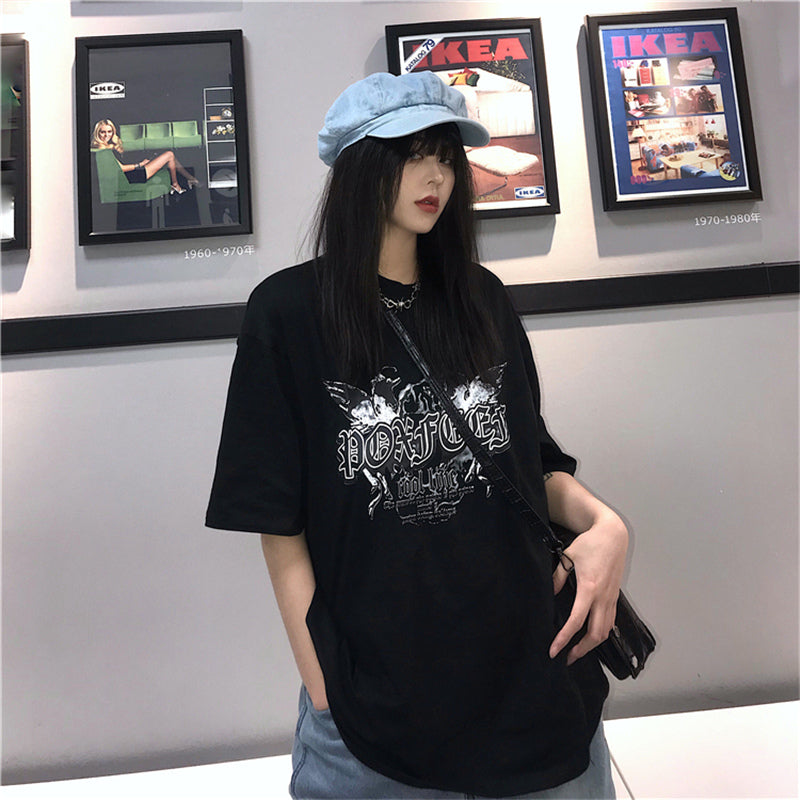 [@aeroplvnes] "COOL LINE" HARAJUKU DARK SHORT SLEEVE T-SHIRT K102513