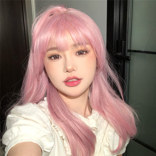 " LONG STRAIGHT PINK HAIR "WIG H082101