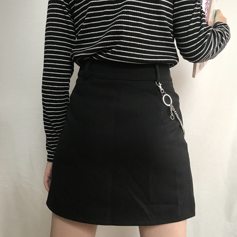 "VINTAGE PUNK" SKIRT WITH CHAIN K060701