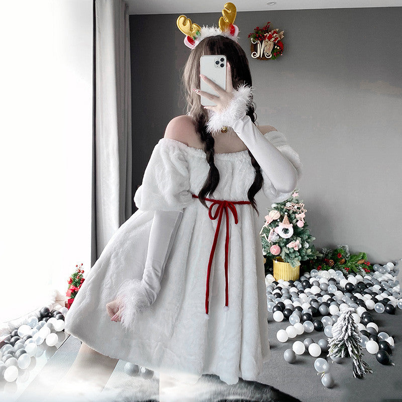 WHITE UNIFORM TEMPTATION ELK CHRISTMAS SUIT UB3270