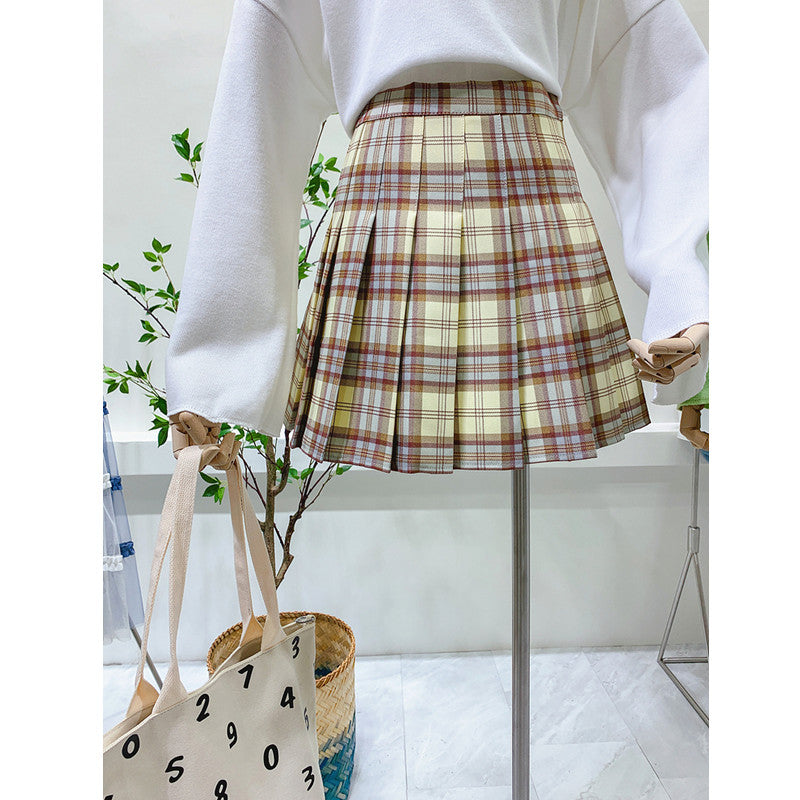 "NEW CHIC HIGH WAIST PLAID" SKIRT K111805