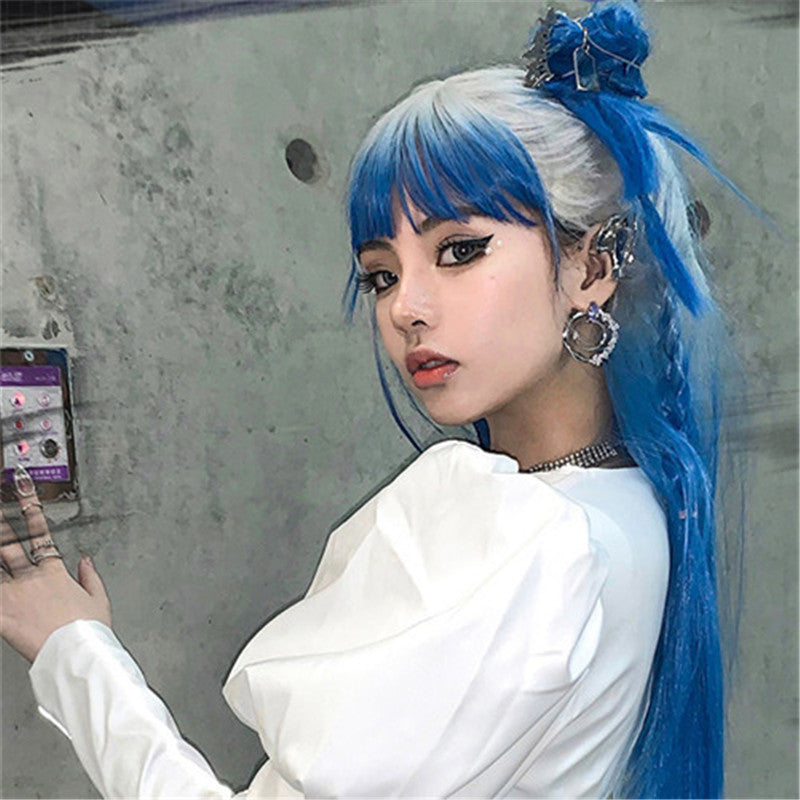 Blue 2025 gradient wig