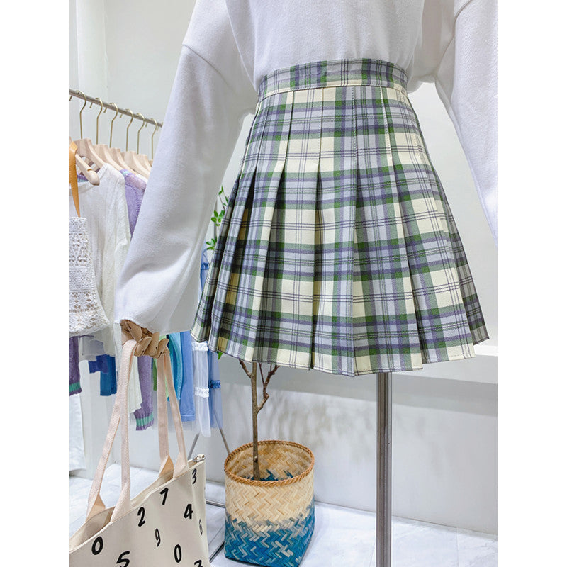 "NEW CHIC HIGH WAIST PLAID" SKIRT K111805