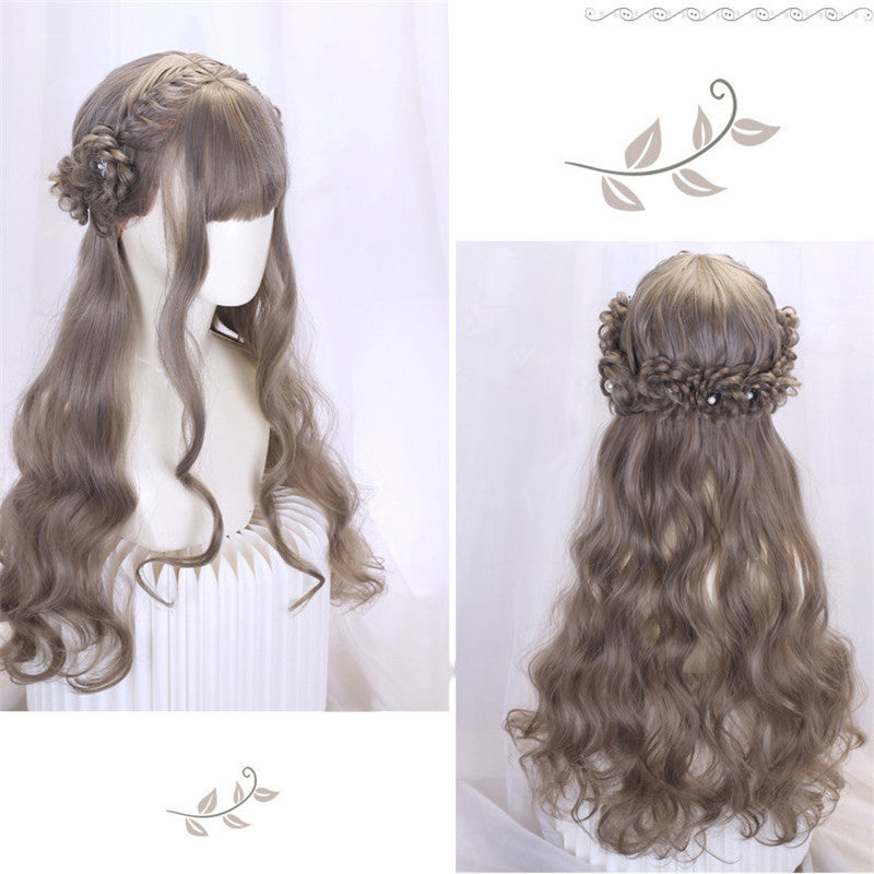 Lolita Pink Braided Long Curly Wig UB3239