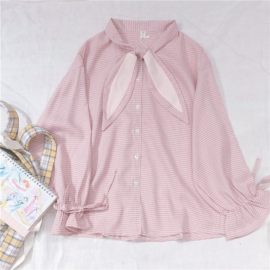 "RABBIT EAR BOW TIE" LONG SLEEVE SHIRT Y031706