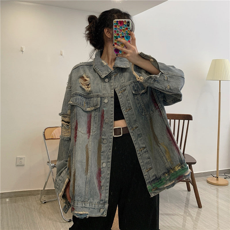 Set Of Ripped Jacket Denim Jacket ER5833