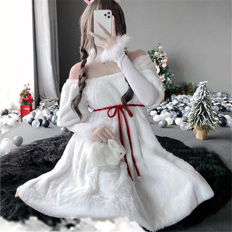 WHITE UNIFORM TEMPTATION ELK CHRISTMAS SUIT UB3270