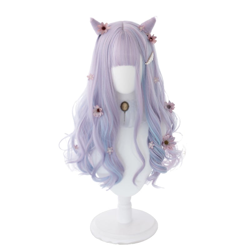 [@lycheepurin] "BLUE PURPLE UNICORN CURLY LONG" WIG Y040902