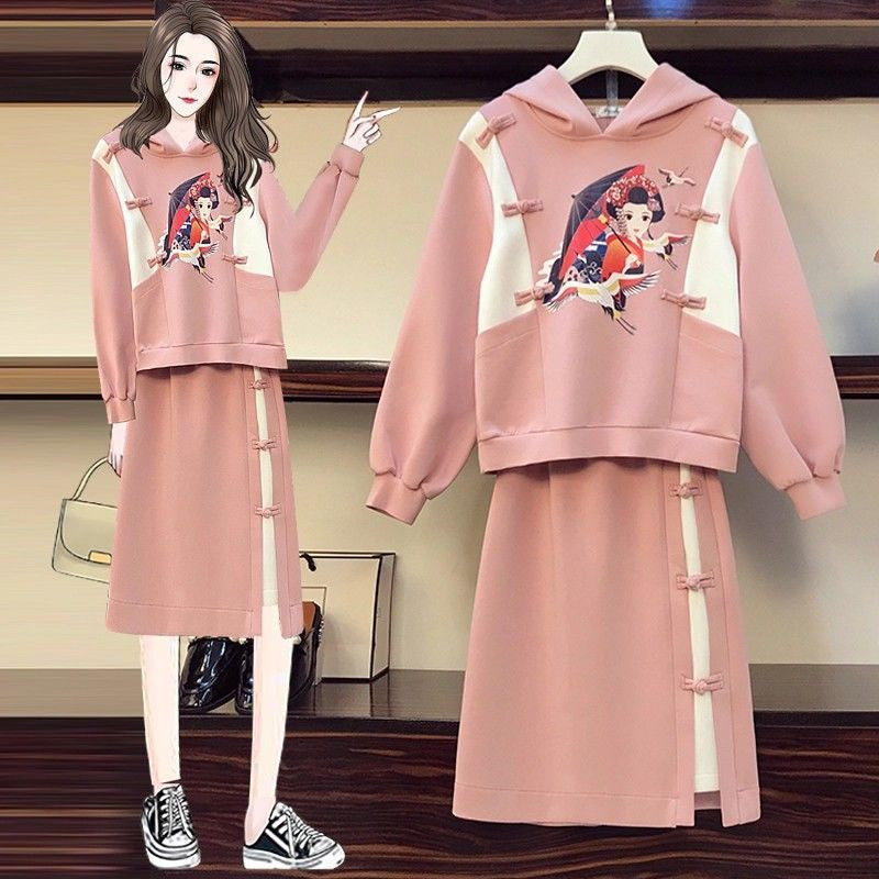 HANFU CHINESE STYLE ELEMENT SWEATER SUIT UB3295