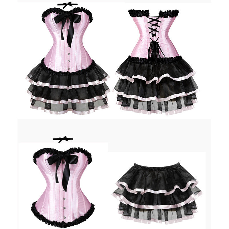 PINK BLACK SEXY LACE BUNNY OUTFIT UB2774