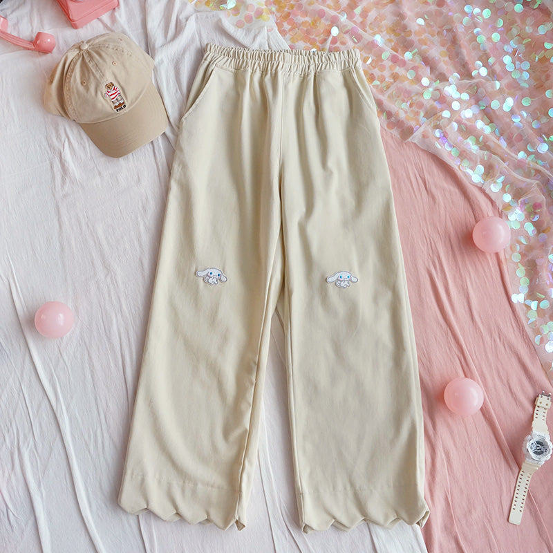 [ @bambiskii  ] "CUTE LACE ELASTIC WAIST" CASUAL PANTS Y041107