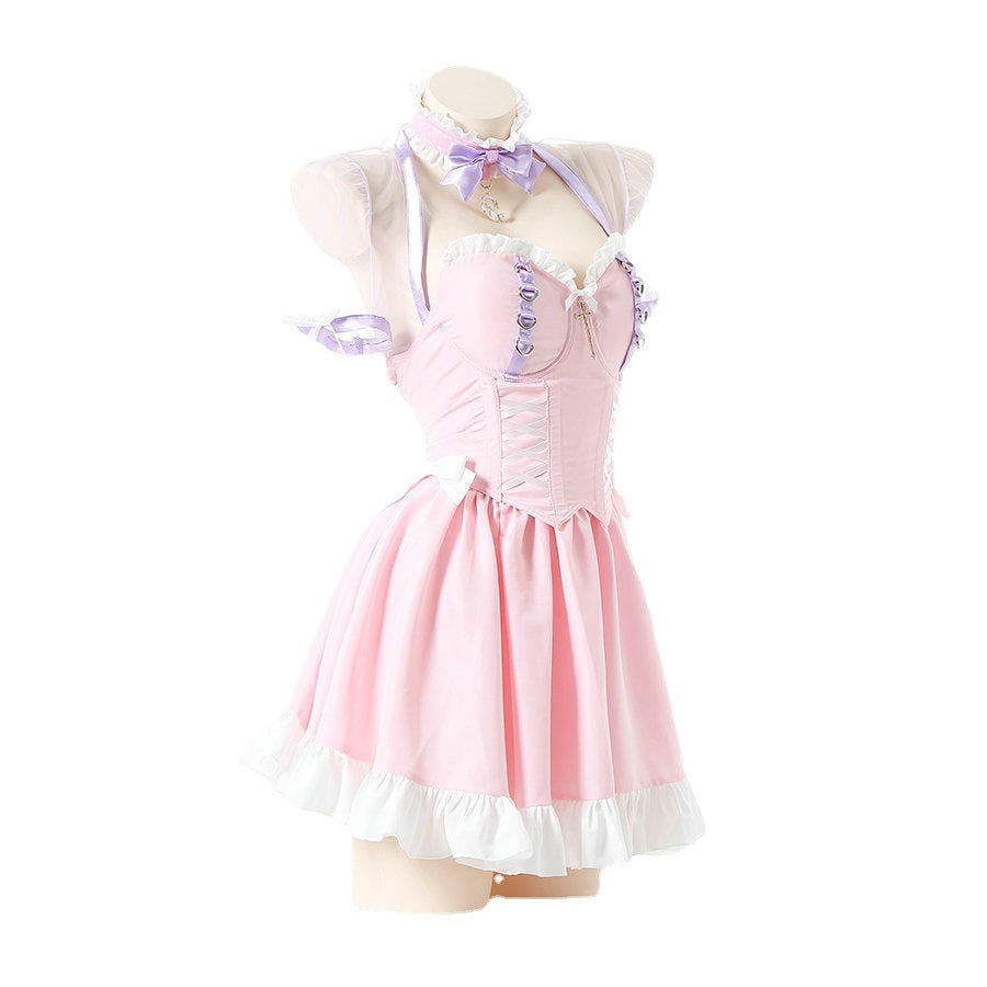 Lolita Pink Cute Dress Maid Outfit UB7331