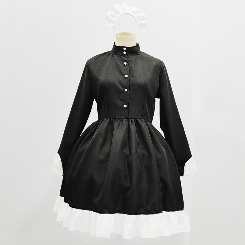 Maid Long Sleeve Black And White Anime Dress UB6217 – Uoobox
