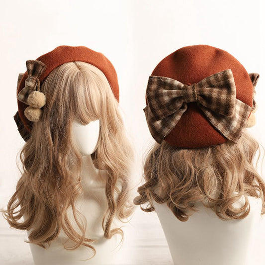 VINTAGE BIG BOW BERET UB3414