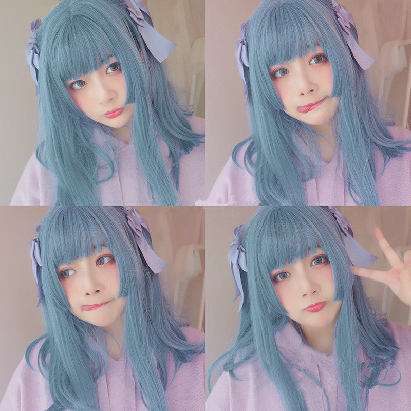 "BLUE LONG STRAIGHT" WIG D041518