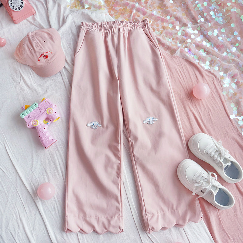 [ @bambiskii  ] "CUTE LACE ELASTIC WAIST" CASUAL PANTS Y041107