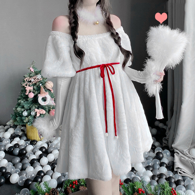 WHITE UNIFORM TEMPTATION ELK CHRISTMAS SUIT UB3270