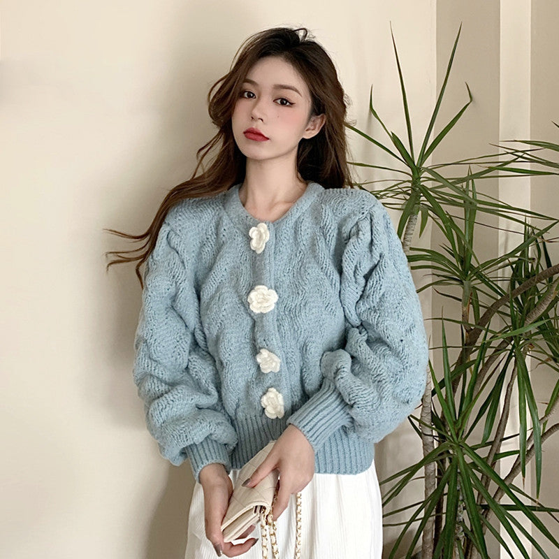 SHORT SWEATER KNITTED CARDIGAN UB3161