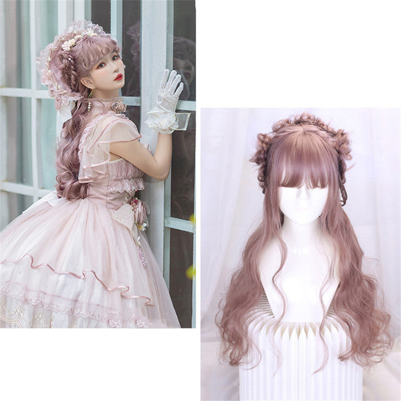 Lolita Pink Braided Long Curly Wig UB3239