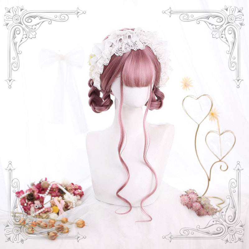 "SAKURA PINK AIR BANGS LONG CURLY" WIG Y020807