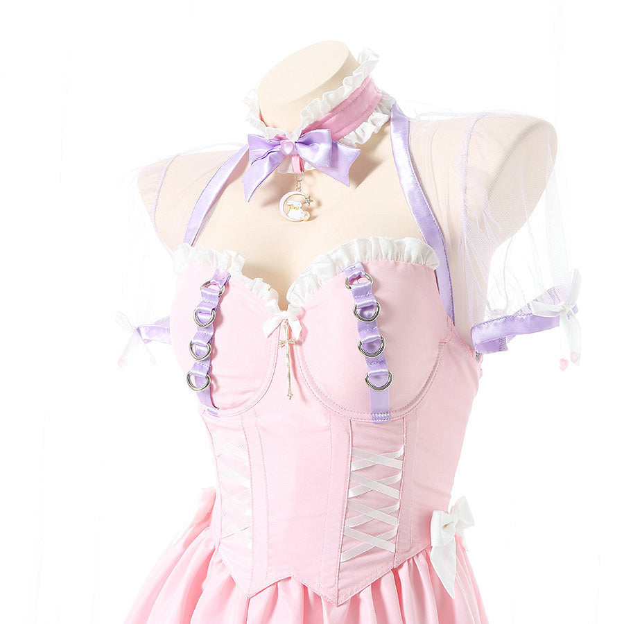 Lolita Pink Cute Dress Maid Outfit UB7331