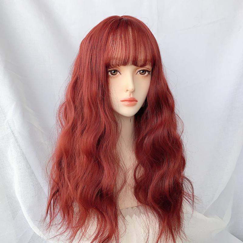 [@vampiregiulia ] CUTE RETRO RED LONG WOOL ROLL WIG H082108