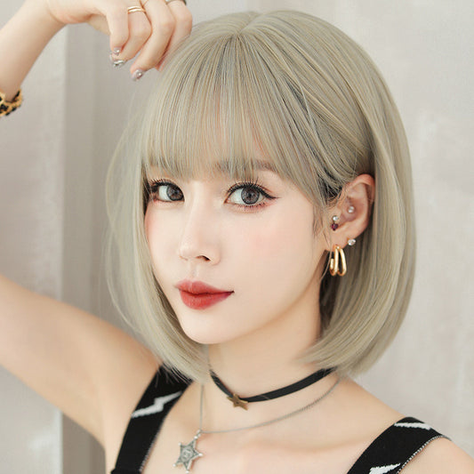 Beige Short Straight Wig UB3336