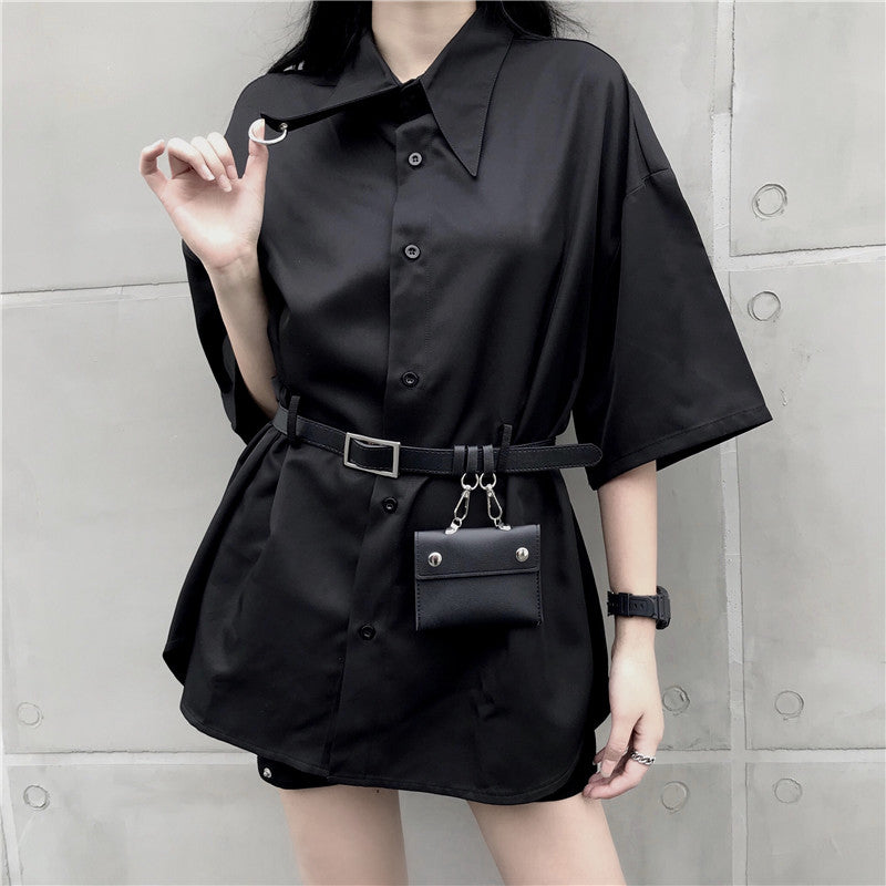 Black Shirt with Belt