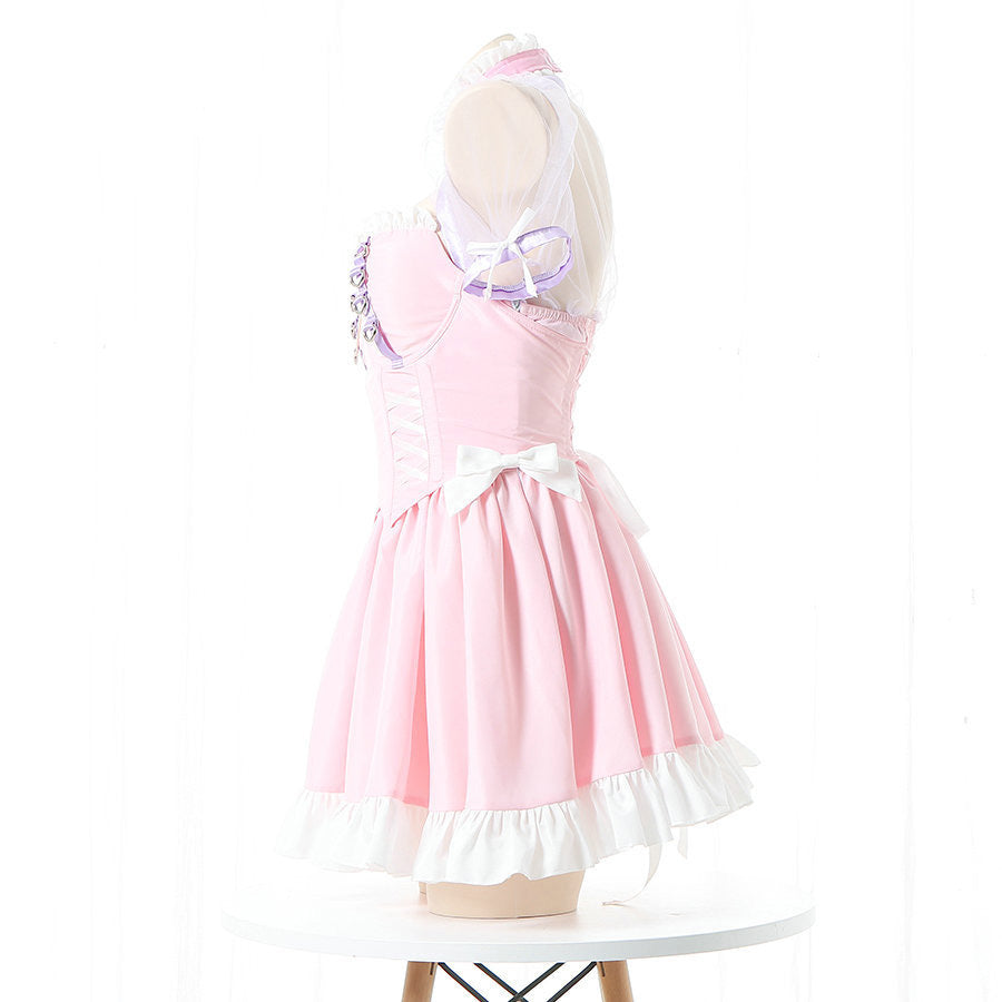 Lolita Pink Cute Dress Maid Outfit UB7331